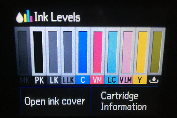 ink levels before